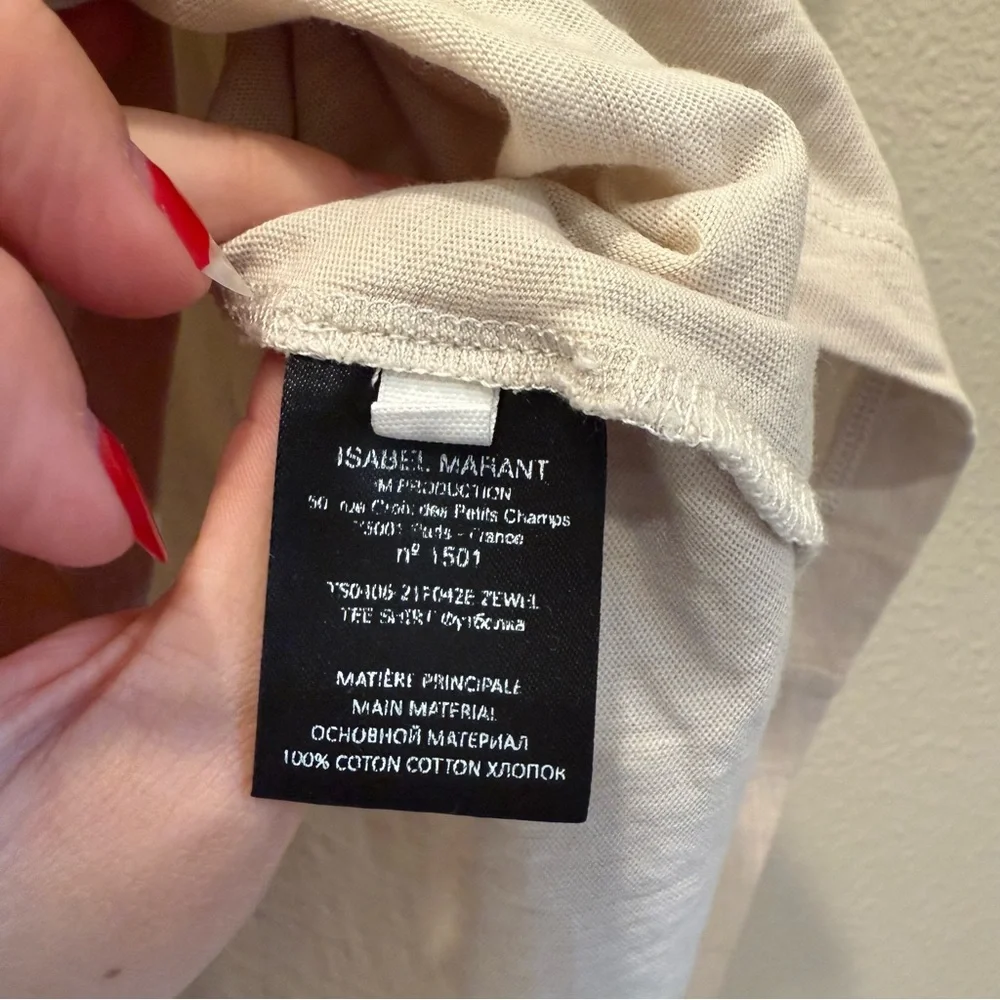 Isabel Marant Écru Tee with Colorful Graphic - Picture 5 of 7